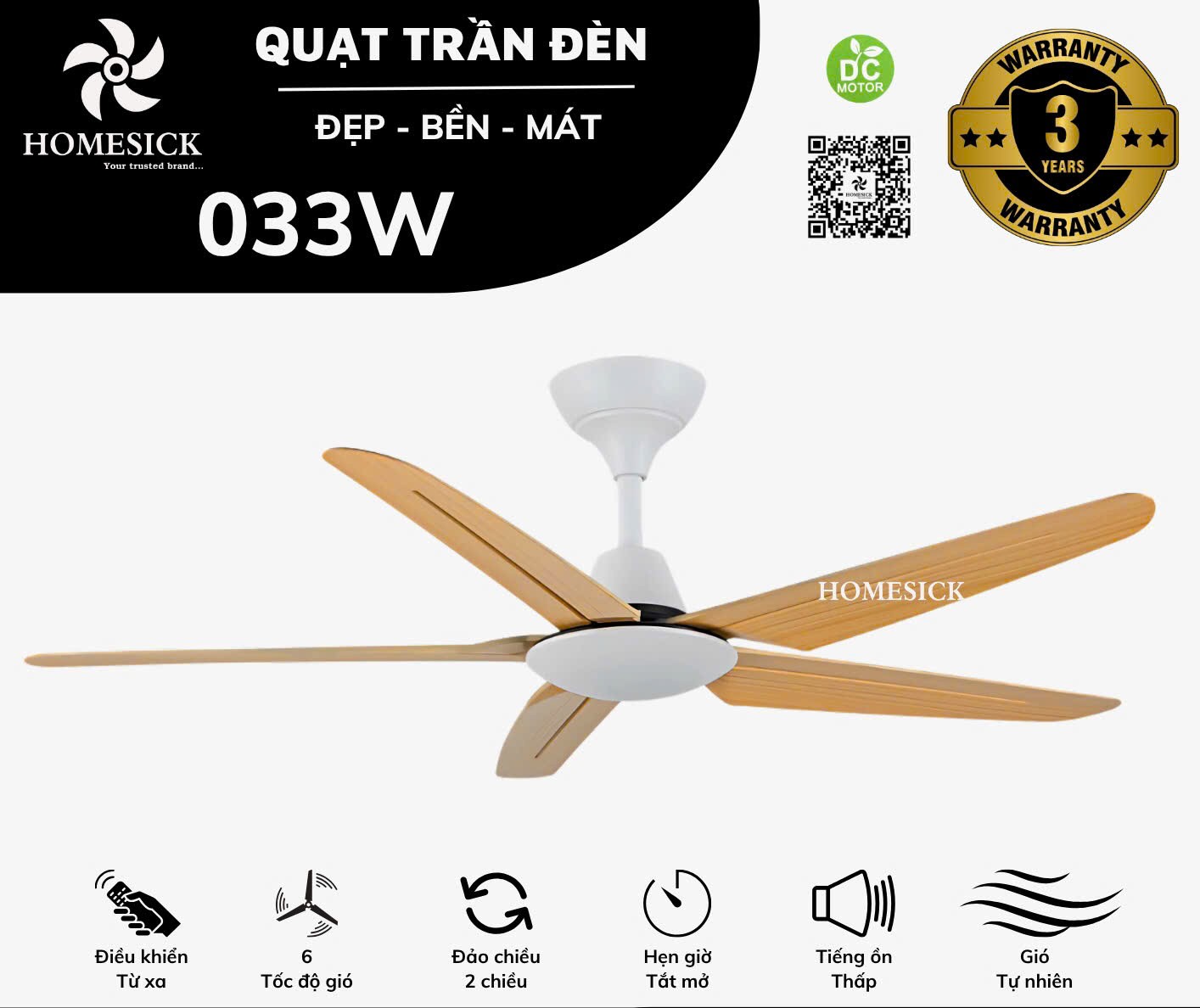 Quạt trần Homesick 033W